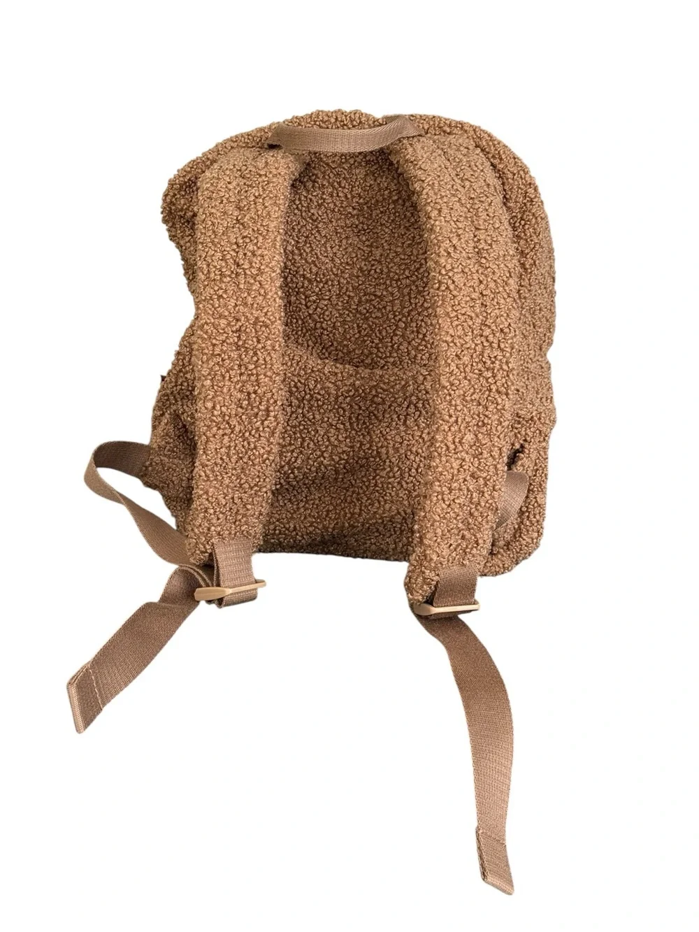 Pura Vida Teddy Bear Mini Daypack Brown Sherpa Fleece Backpack NWT